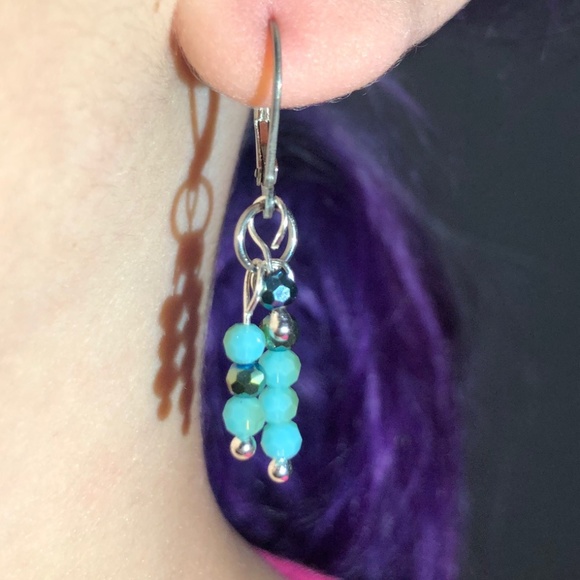 SS Glass Beaded Bracelet with Matching Earrings - Picture 5 of 5